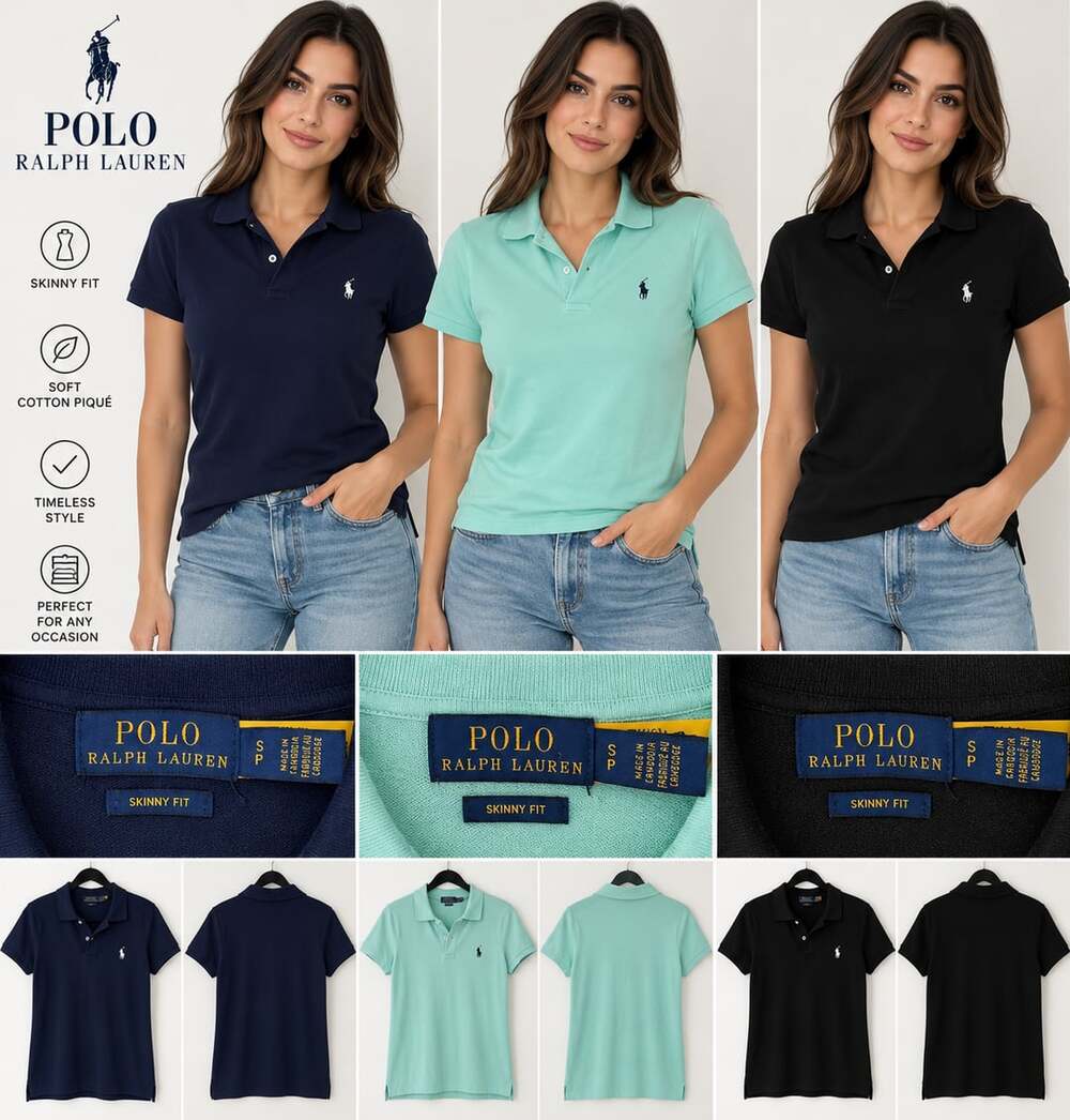 Lot Of 3 Ladies Polo Ralph Lauren Polos Size Small Skinny Fit